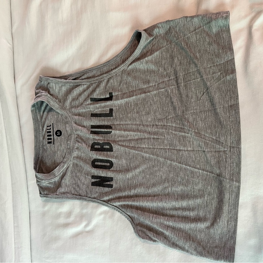 NOBULL Gray Sleeveless Crop Muscle Tee